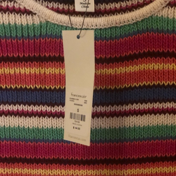 Francesca Multi colored crochet babydoll tee - Picture 2 of 4